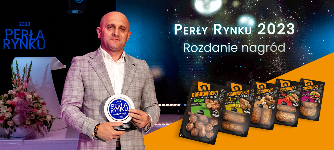 Dobrowolscy ze srebrną Perłą Rynku Spożywczego 2023 za linię produktów Dobrowolscy od Kuchni!